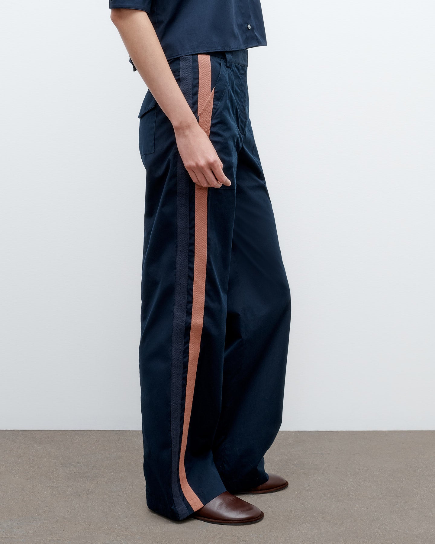 TWP Midnight Isabelle Pant in Vintage Washed Poplin view 3