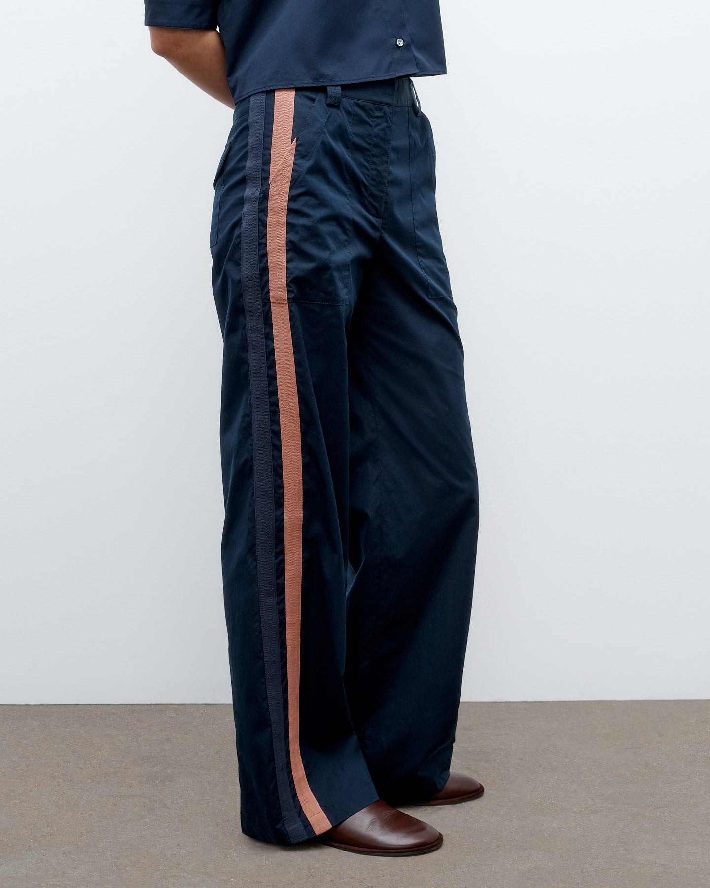 TWP Midnight Isabelle Pant in Vintage Washed Poplin view 2