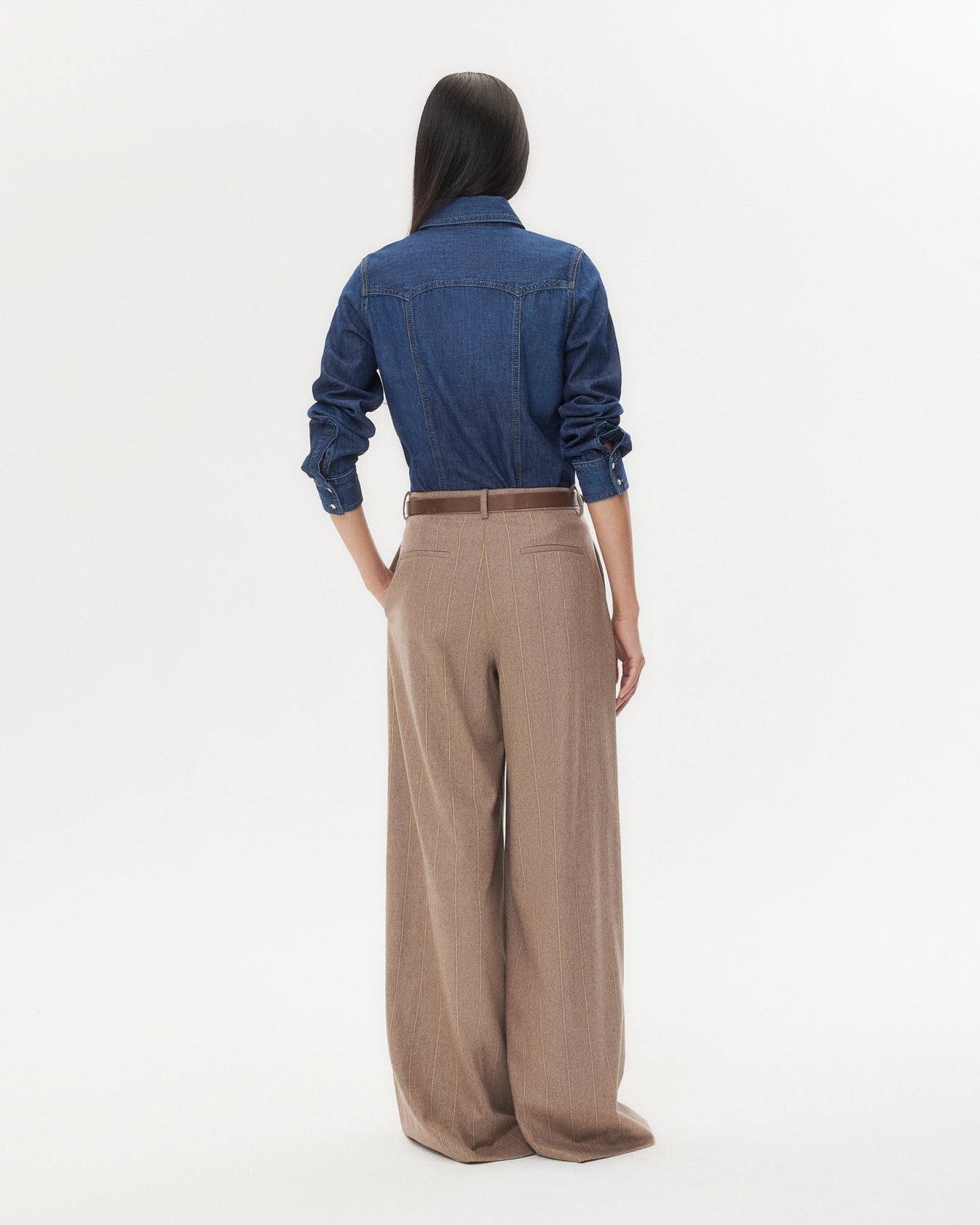 TWP Dark wash Mustang Sally Shirt in Denim Shirting view 6