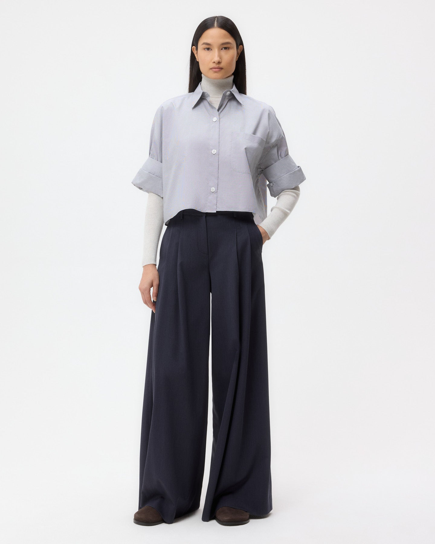 TWP Indigo Didi Pant in Wool Twill view 1