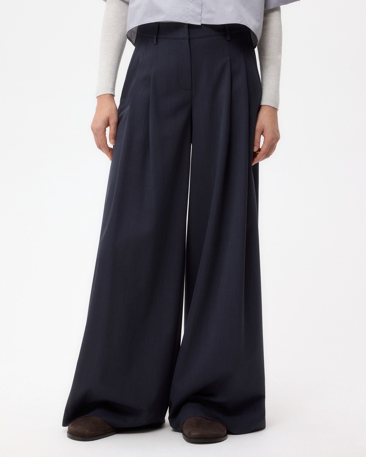 TWP Indigo Didi Pant in Wool Twill view 2
