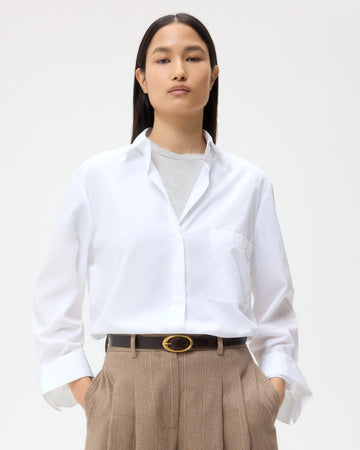TWP White Next Morning Shirt in Cotton Poplin view 2