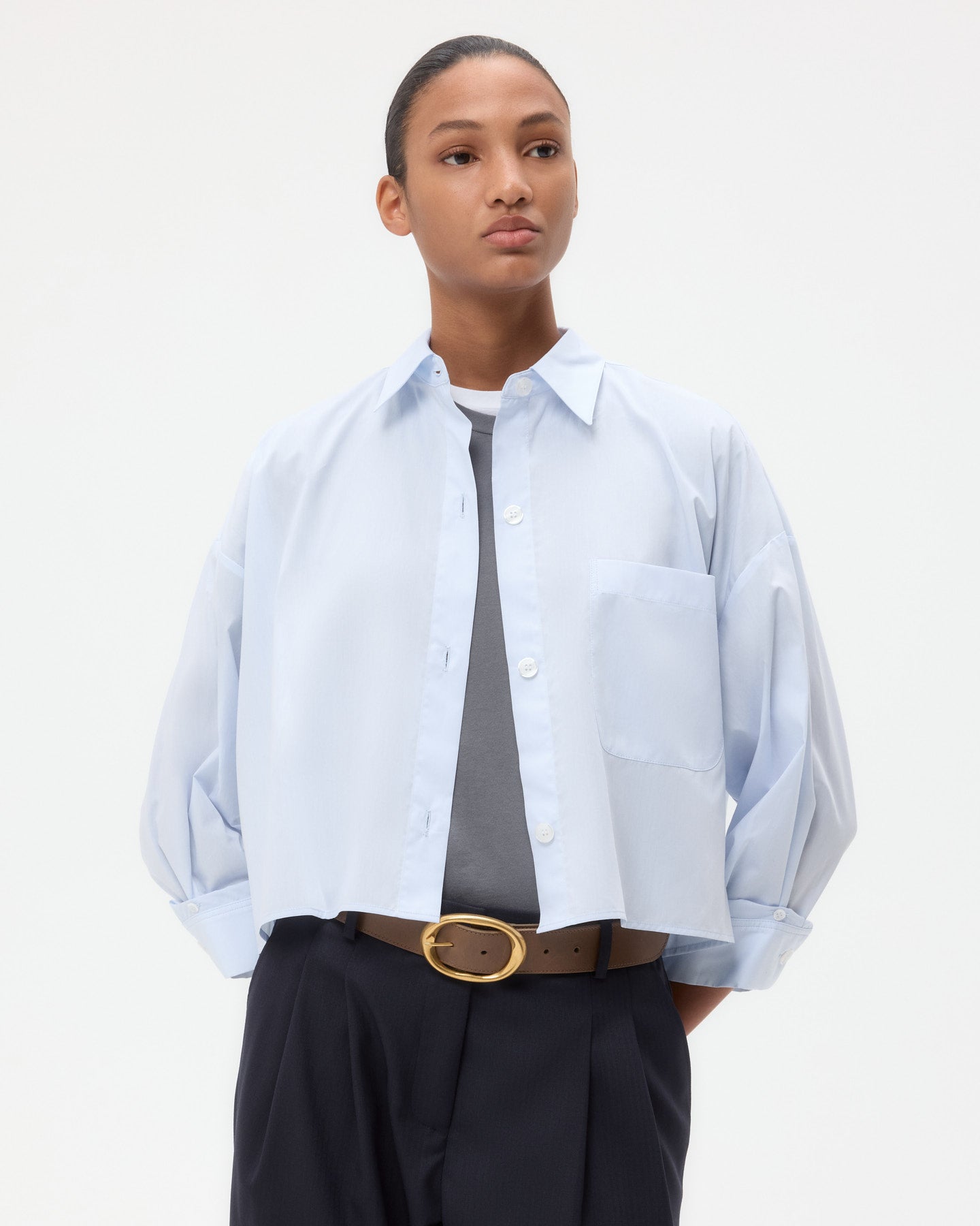 TWP Baby blue Soon to be Ex Shirt in Superfine Cotton view 1