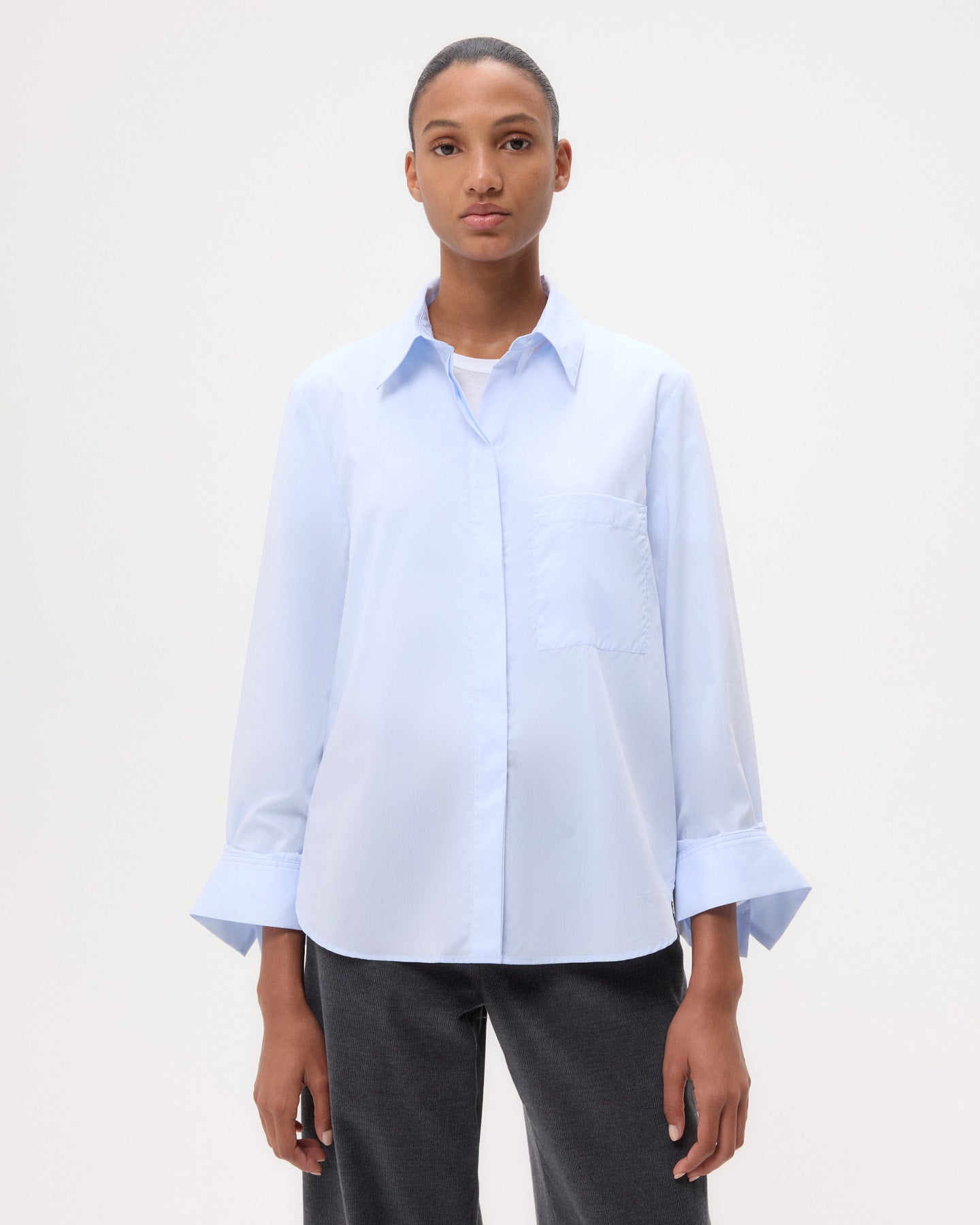 Baby blue Boyfriend Shirt in Superfine Cotton | TWP Baby blue Boyfriend Shirt in Superfine Cotton | TWP
