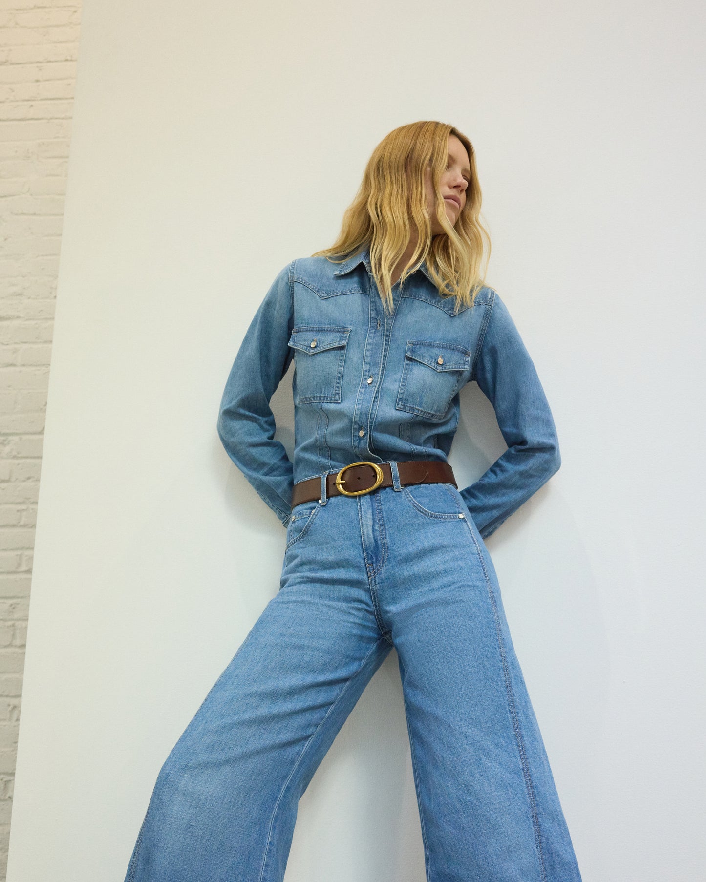 TWP Vintage wash West 11th St. Jean in Linen Cotton Denim view 3