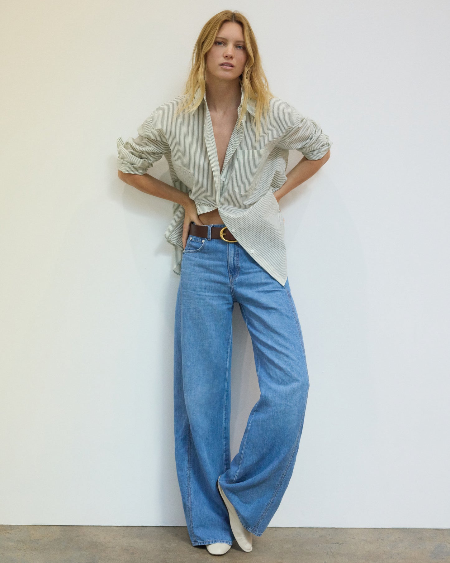 TWP Vintage wash West 11th St. Jean in Linen Cotton Denim view 1