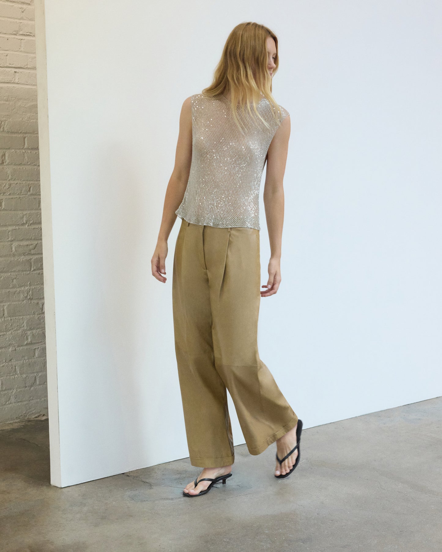 TWP Kelp Houston St. Pant in Paper Leather view 2