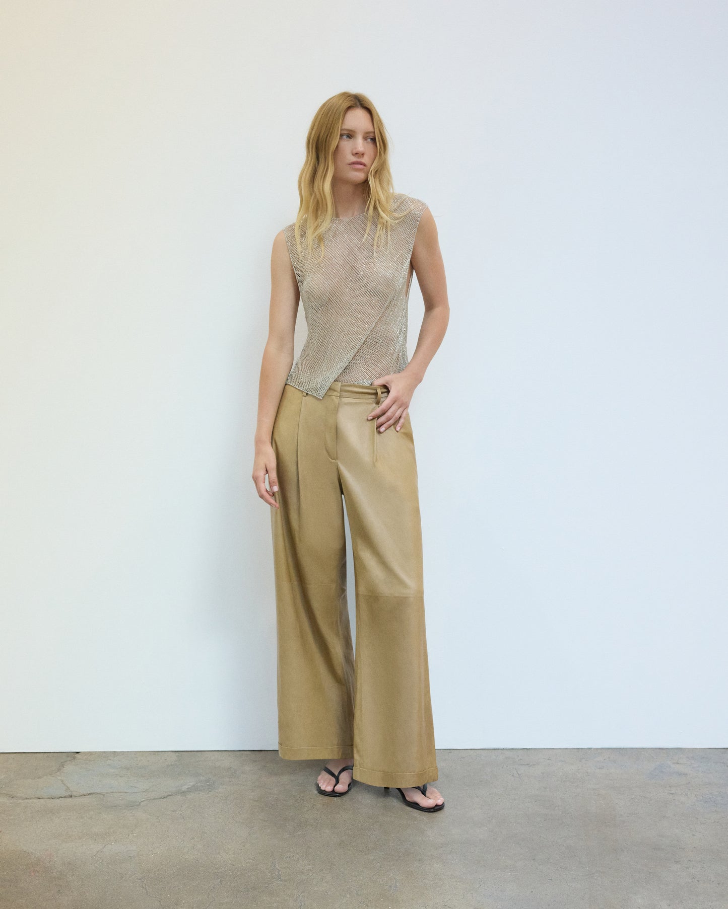 TWP Kelp Houston St. Pant in Paper Leather view 3