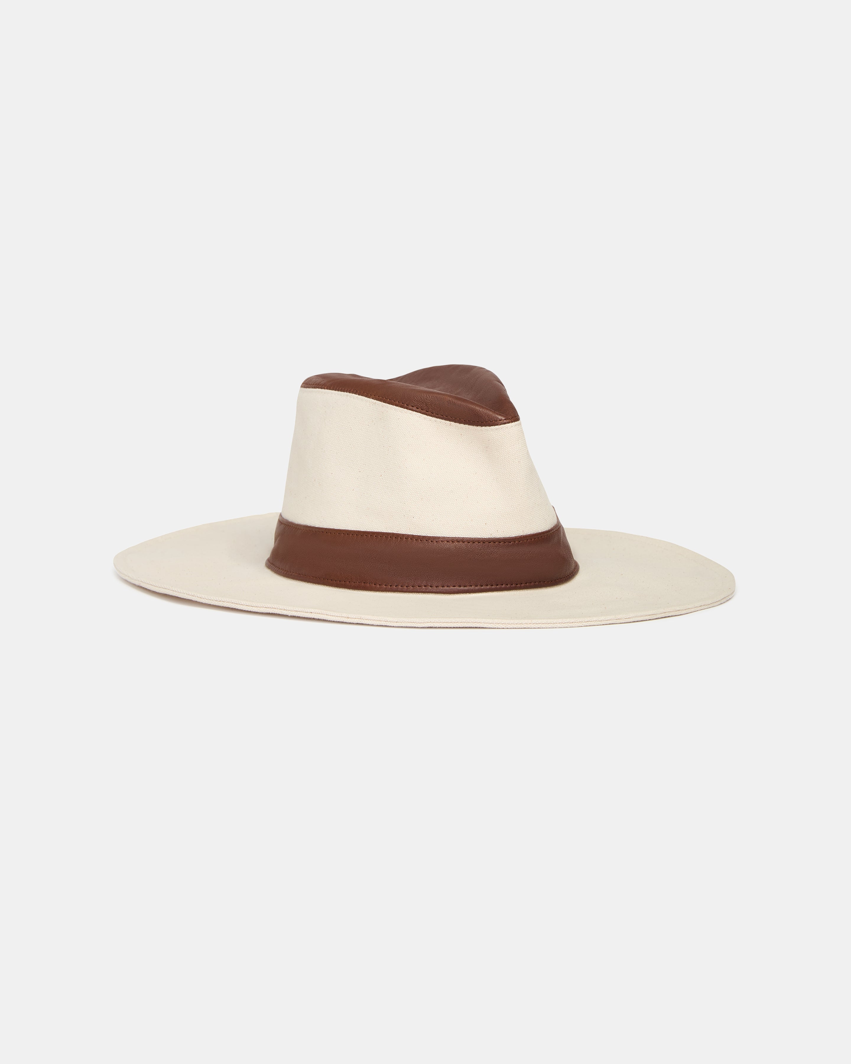 Natural / cigar Santa Teresa Hat in Duck Canvas / Leather | TWP