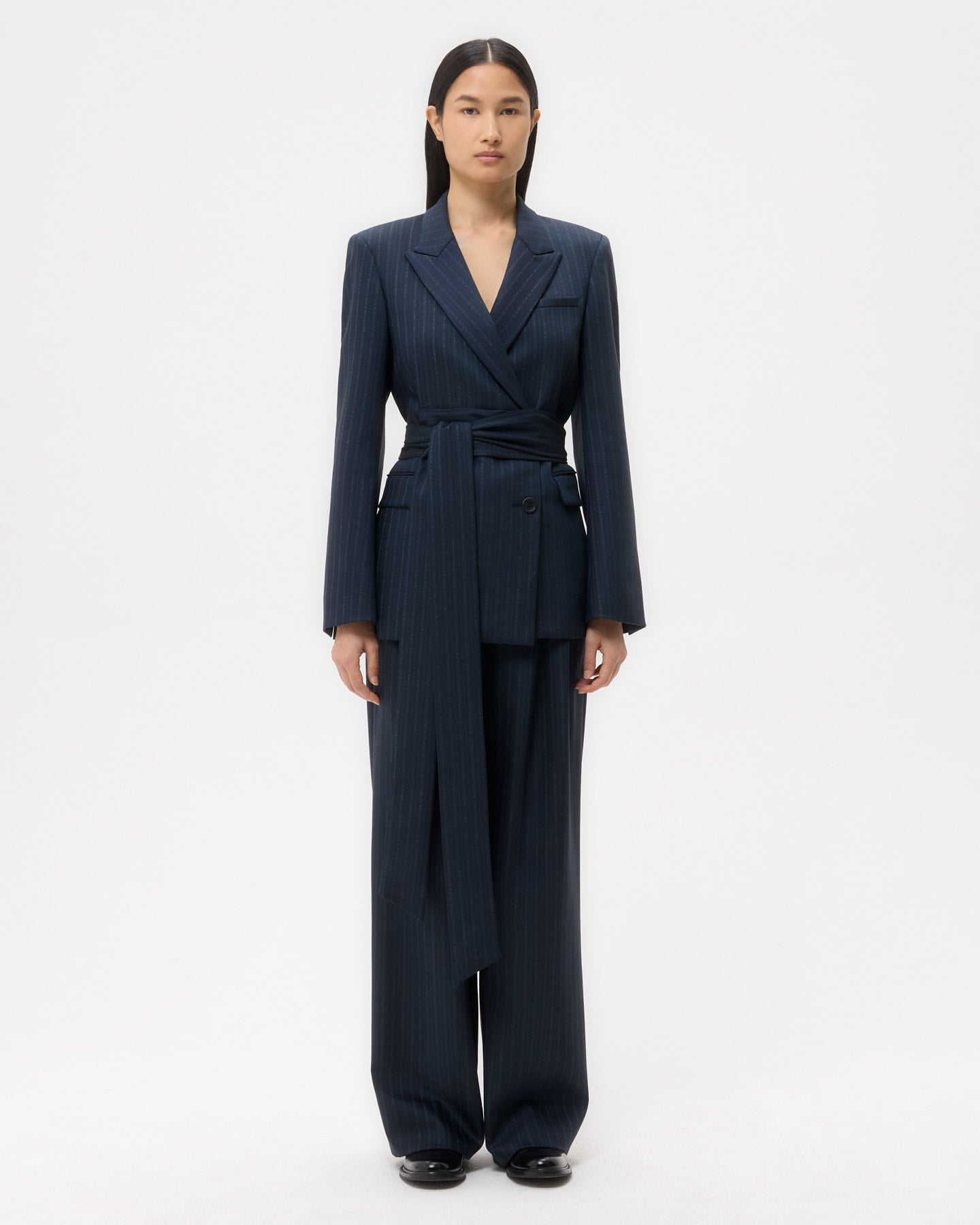 TWP Insignia blue Delancey Blazer in Stretch Wool view 6