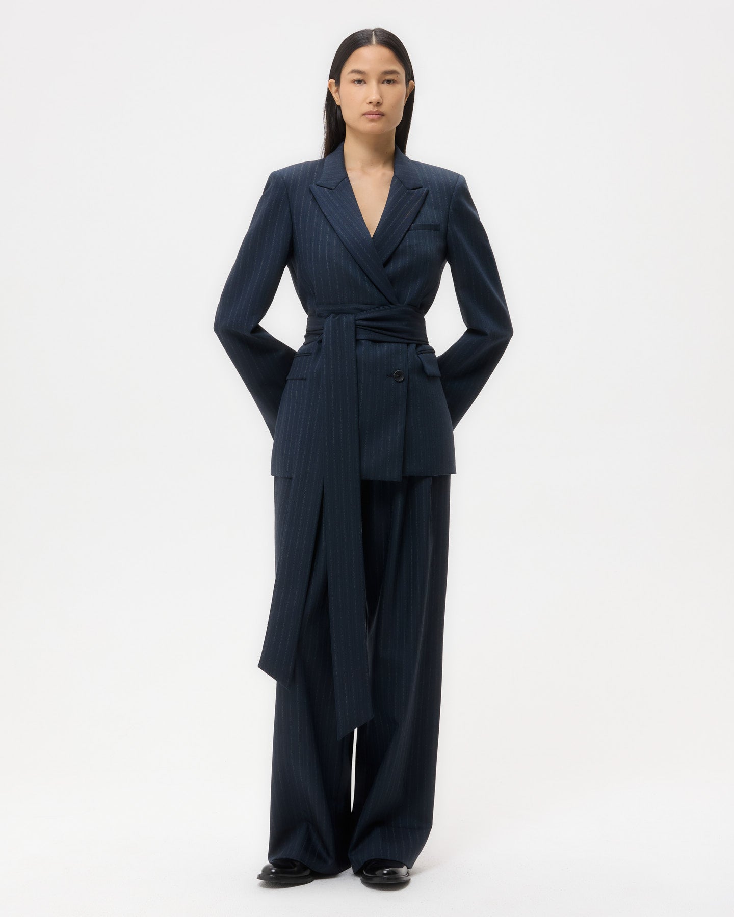 TWP Insignia blue Delancey Blazer in Stretch Wool view 3