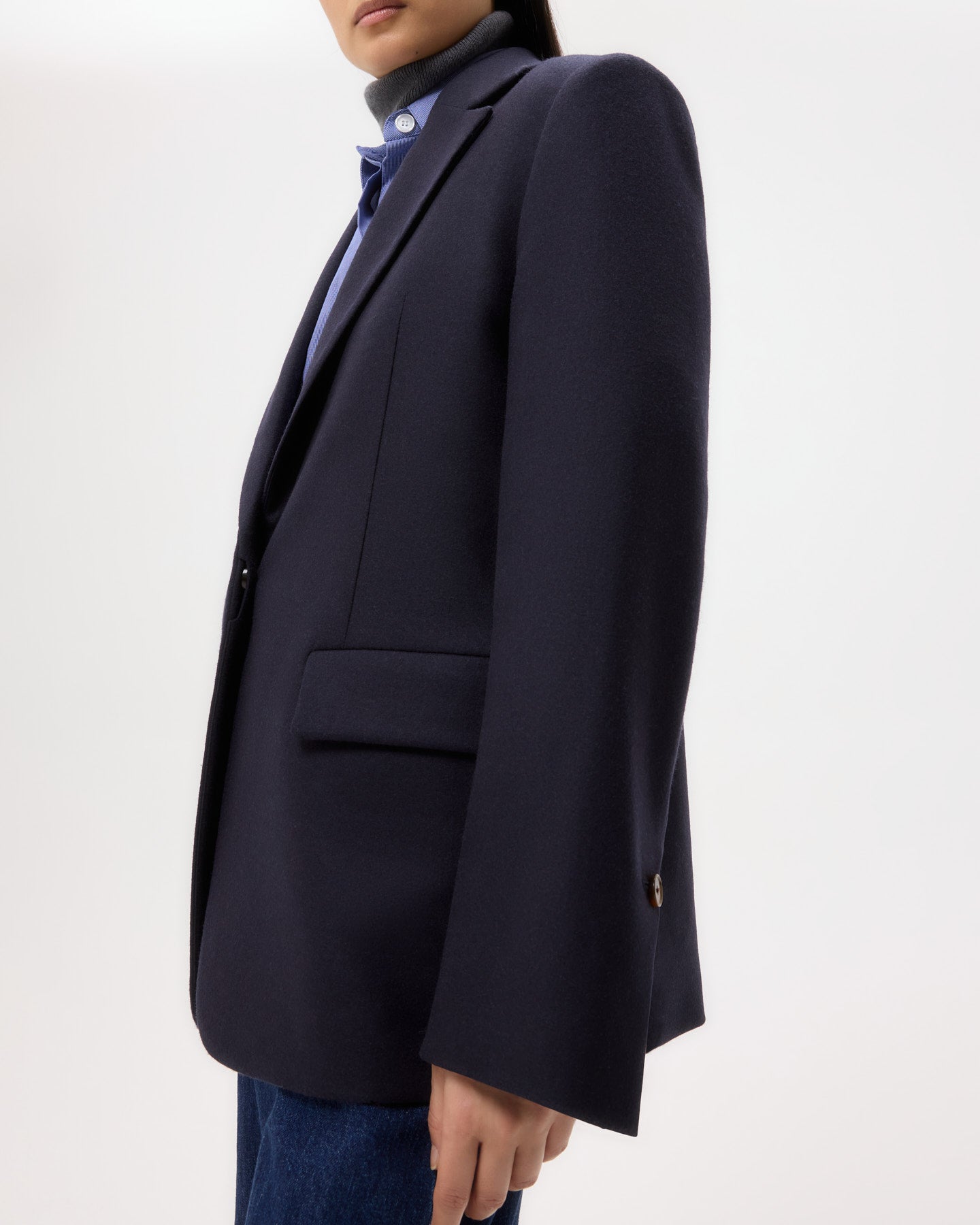 TWP Midnight Jillian Blazer in Wool Flannel view 1