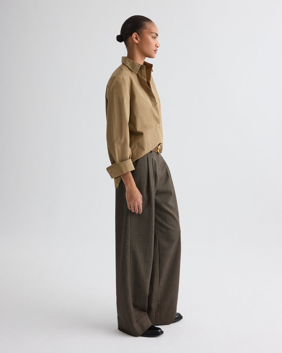 TWP Taupe Sulli Pant in Stretch Wool view 4
