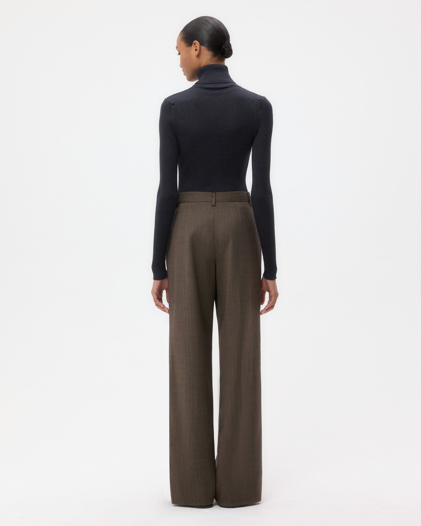 TWP Taupe Sulli Pant in Stretch Wool view 5