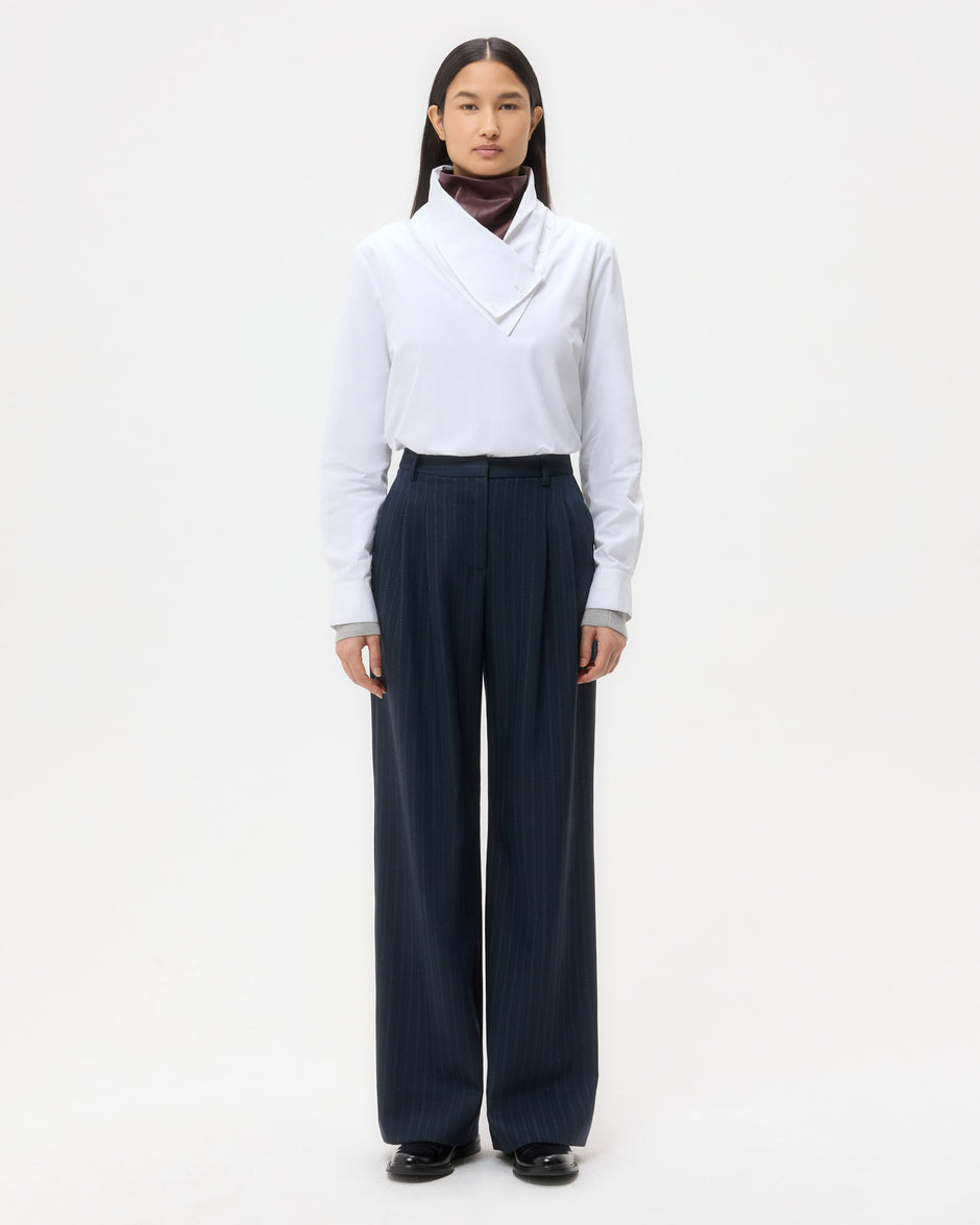 TWP Insignia blue Sulli Pant in Stretch Wool view 6