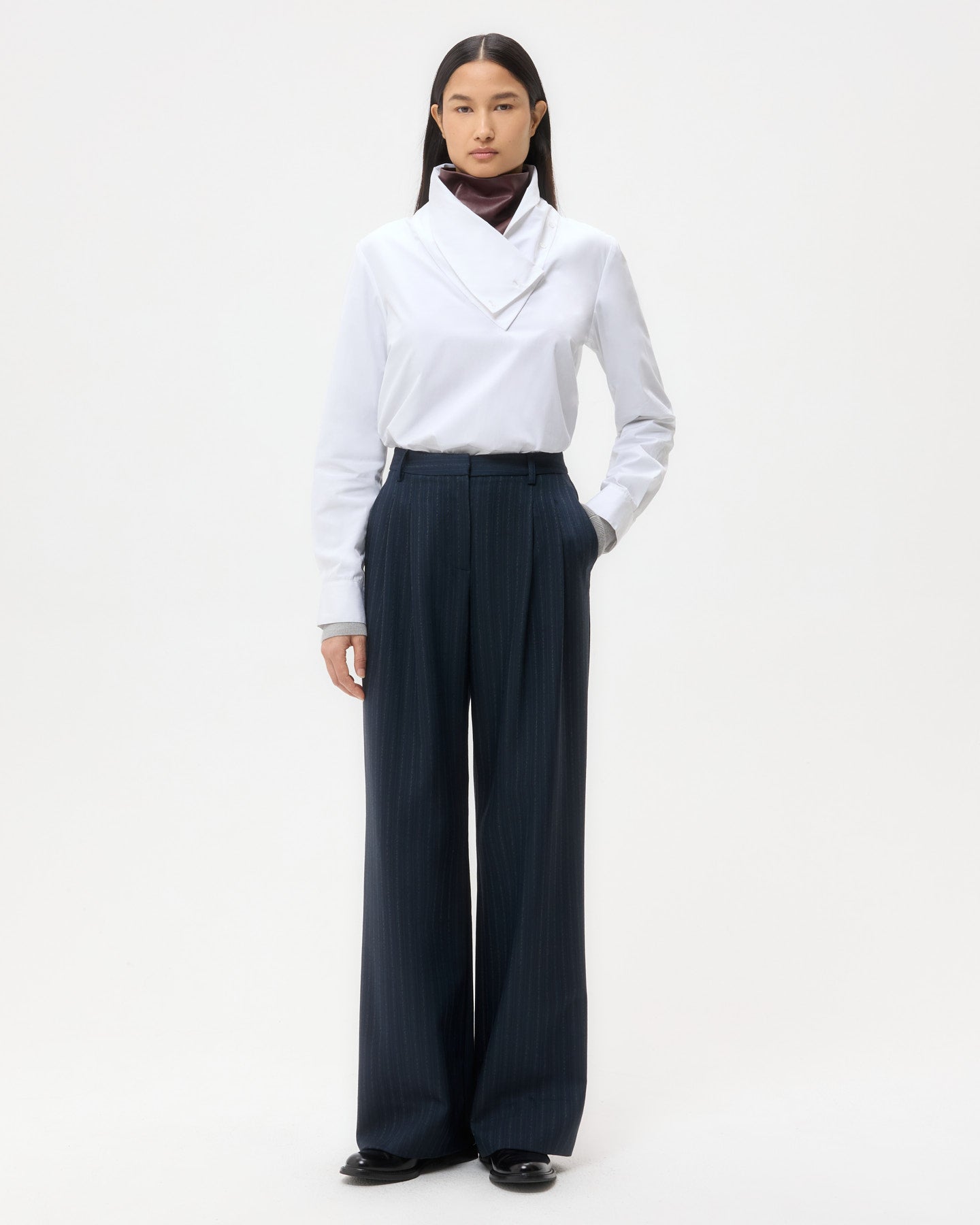 TWP Insignia blue Sulli Pant in Stretch Wool view 1