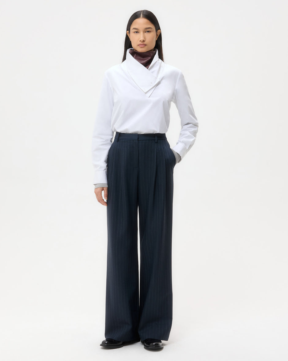 TWP Insignia blue Sulli Pant in Stretch Wool view 2