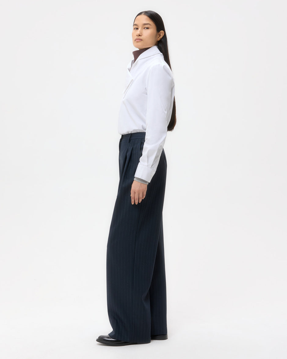 TWP Insignia blue Sulli Pant in Stretch Wool view 4