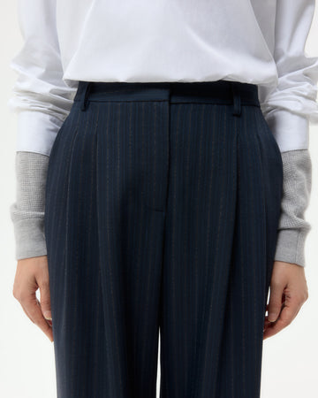 TWP Insignia blue Sulli Pant in Stretch Wool view 3