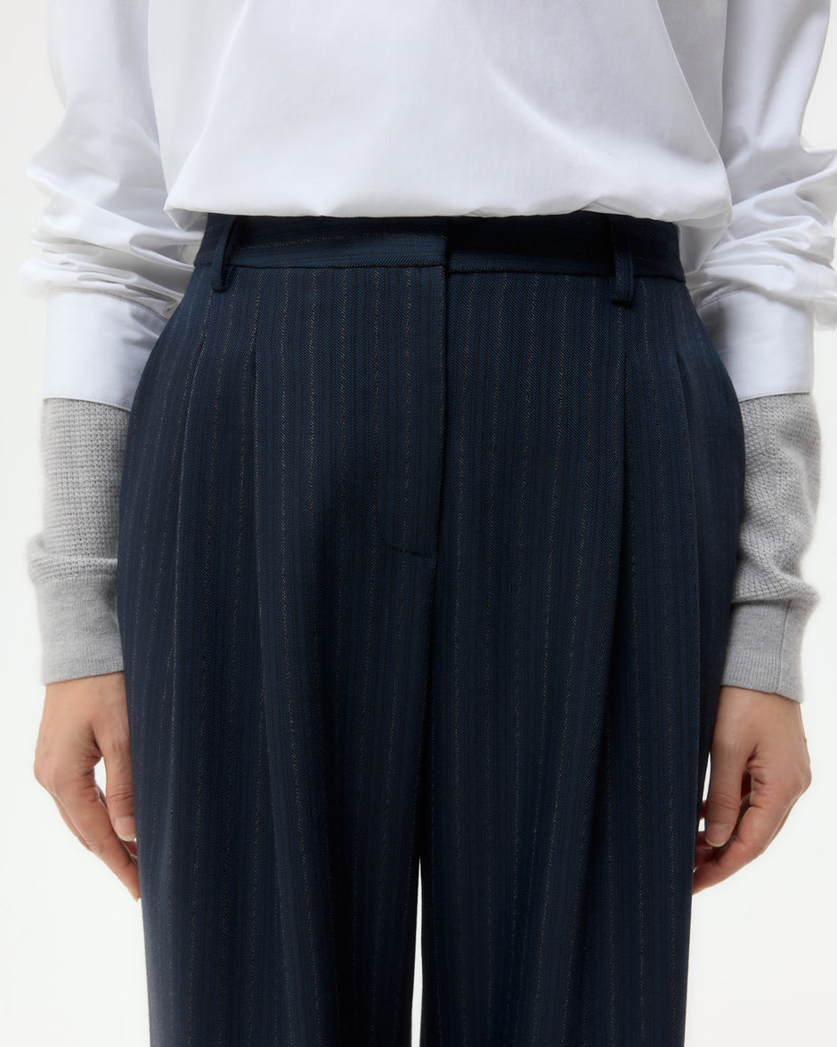 TWP Insignia blue Sulli Pant in Stretch Wool view 3