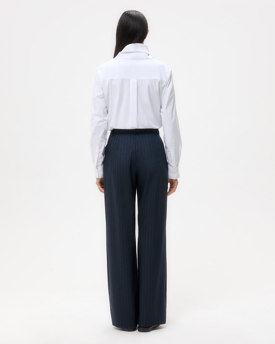 TWP Insignia blue Sulli Pant in Stretch Wool view 5