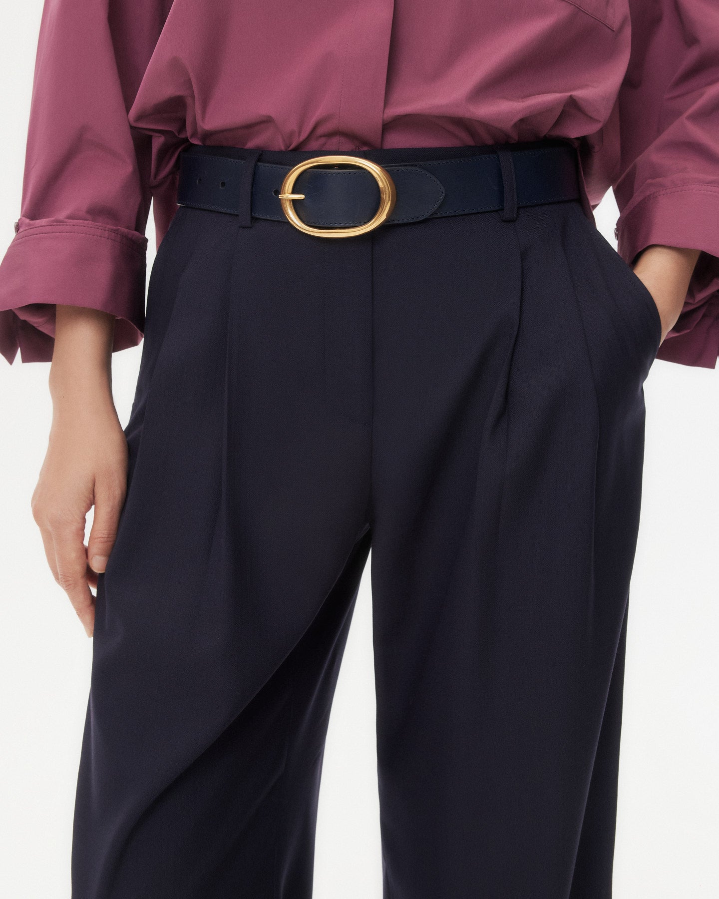 TWP Midnight Sulli Pant in Micro Herringbone Suiting view 1