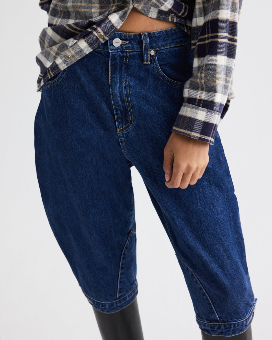 TWP Dark stone Jodhpur in Denim view 3