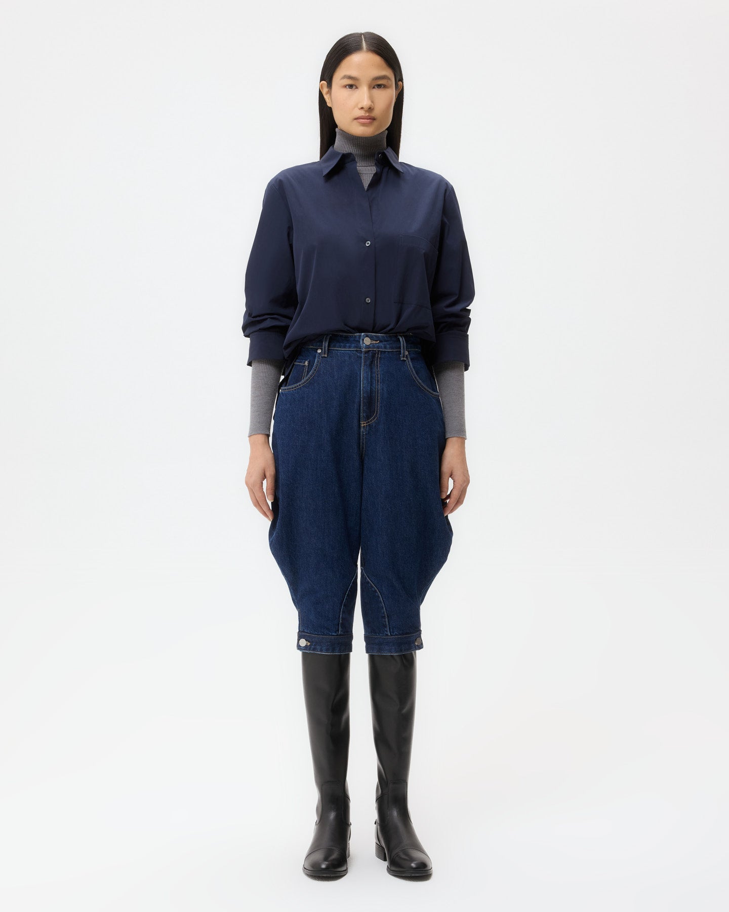 TWP Dark stone Jodhpur in Denim view 6
