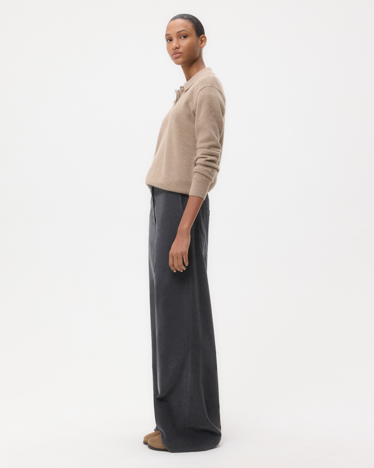 TWP Charcoal heather grey Dylan Pant in Corduroy view 3