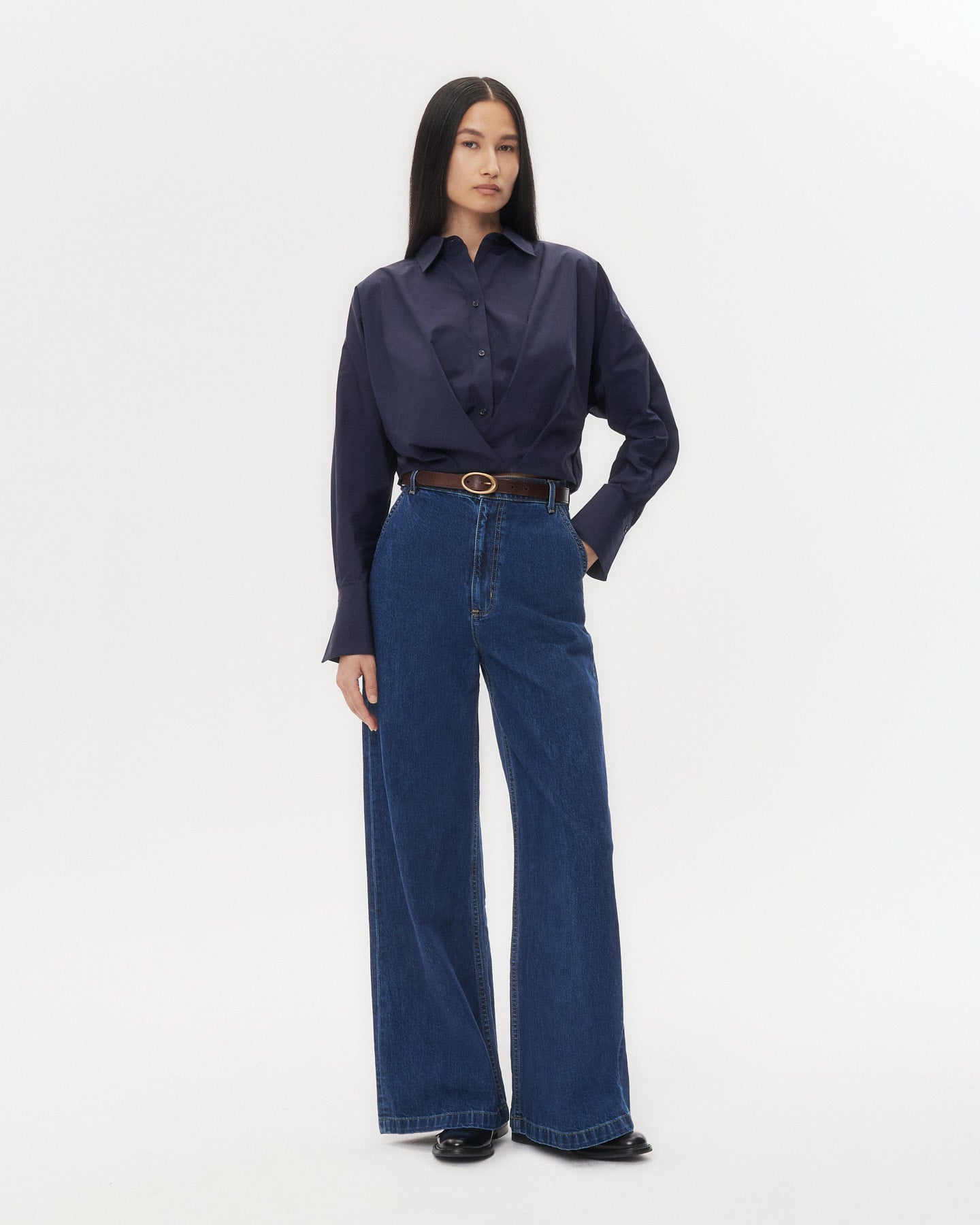 TWP Dark stone McDougal St Jean in Heavy Denim view 2