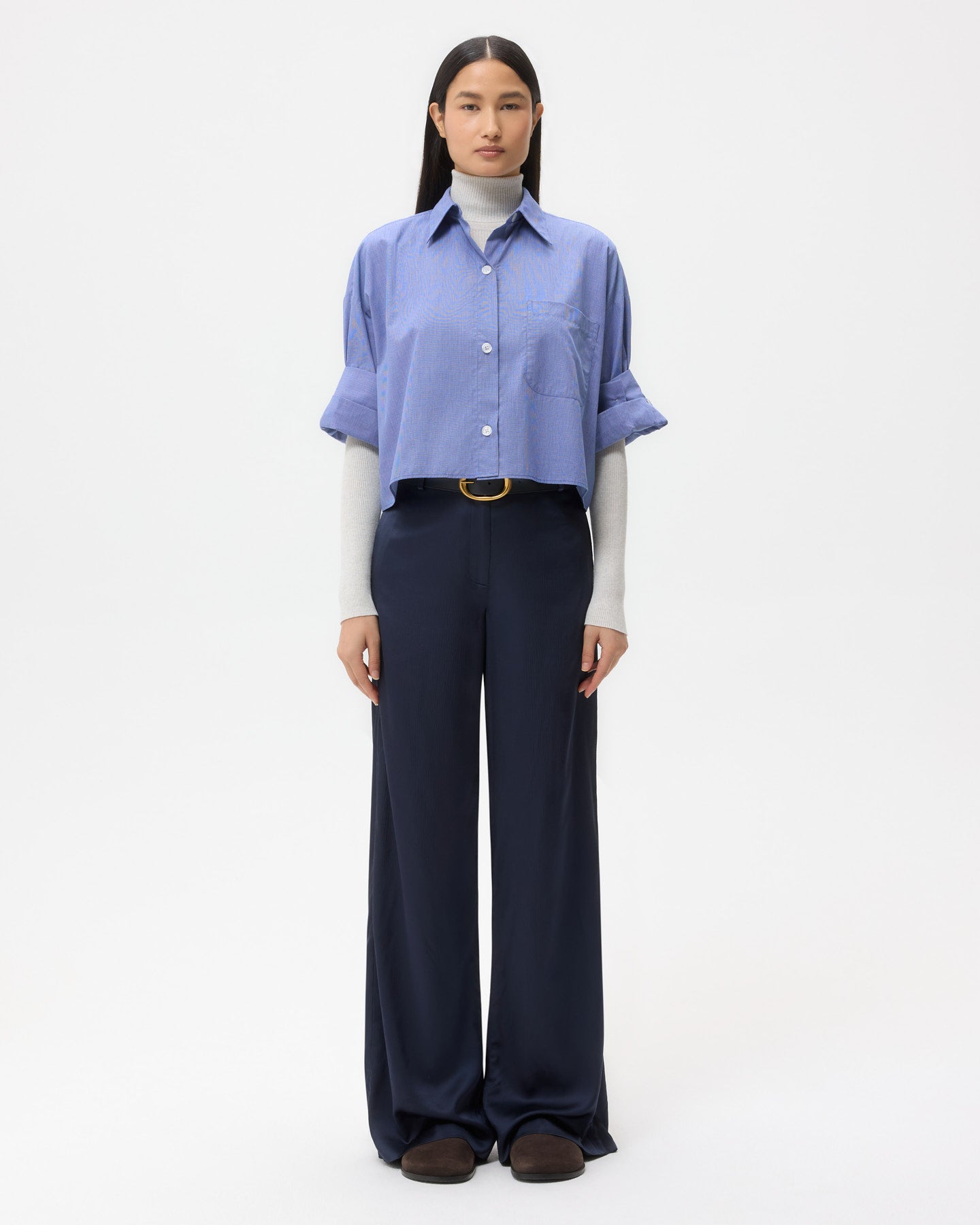 TWP Parisian night Downing in Pant Hammered Viscose Satin view 7