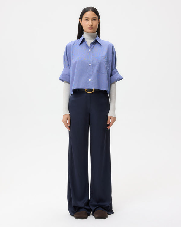 TWP Parisian night Downing in Pant Hammered Viscose Satin view 7