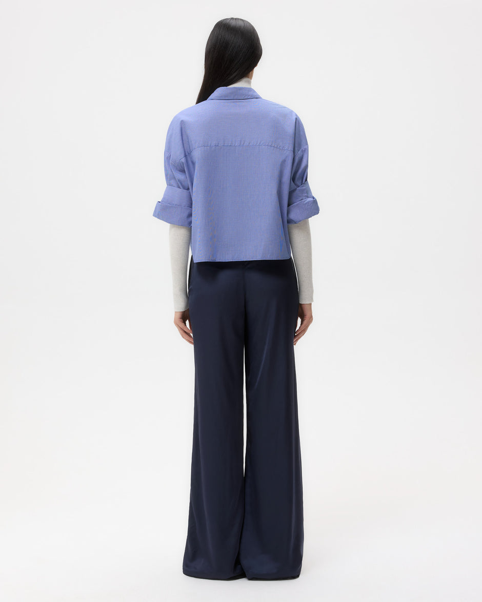 TWP Parisian night Downing in Pant Hammered Viscose Satin view 6