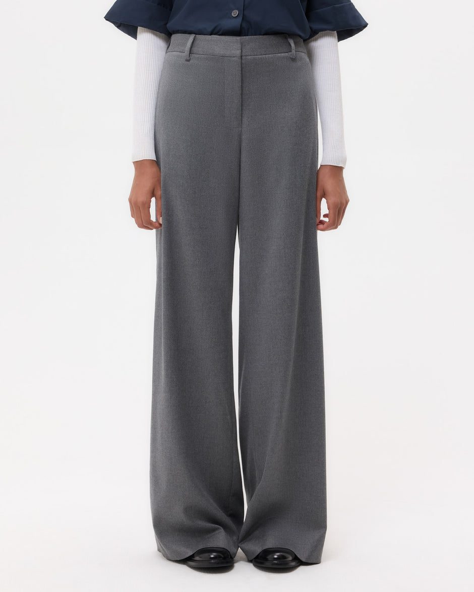 TWP Medium heather grey Downing Pant in Stretch Wool view 2