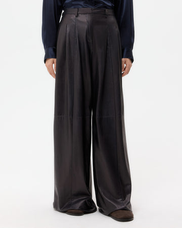 TWP Dark midnight Avery Pant in Leather view 1