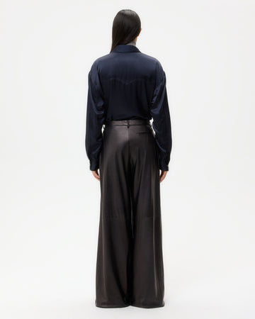 TWP Dark midnight Avery Pant in Leather view 5