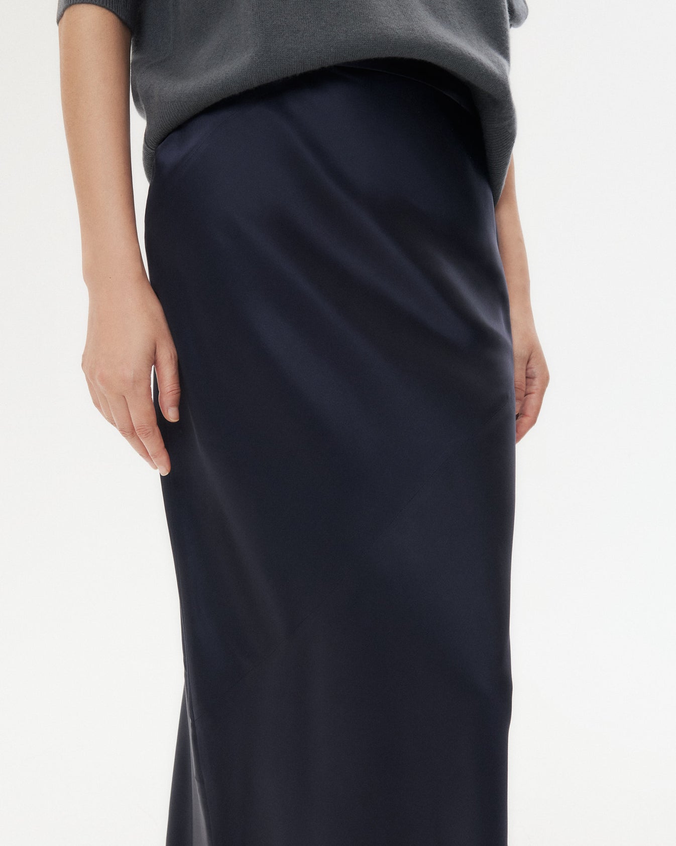 TWP Night sky My Endless Love Skirt in Hammered Viscose Satin view 2