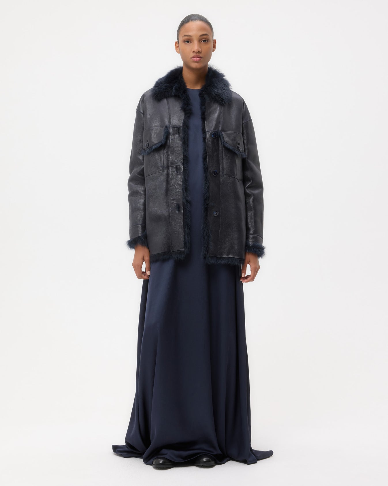 TWP Midnight Aspen Jacket in Shearling view 2