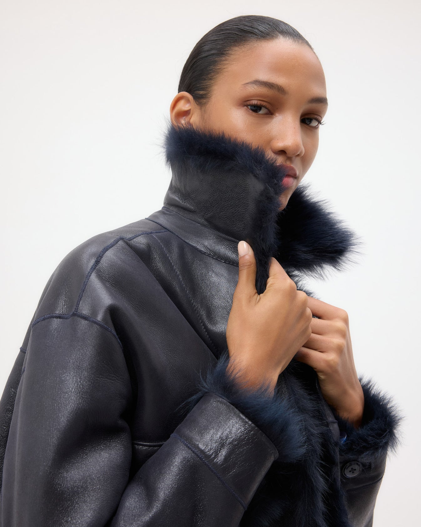 TWP Midnight Aspen Jacket in Shearling view 1