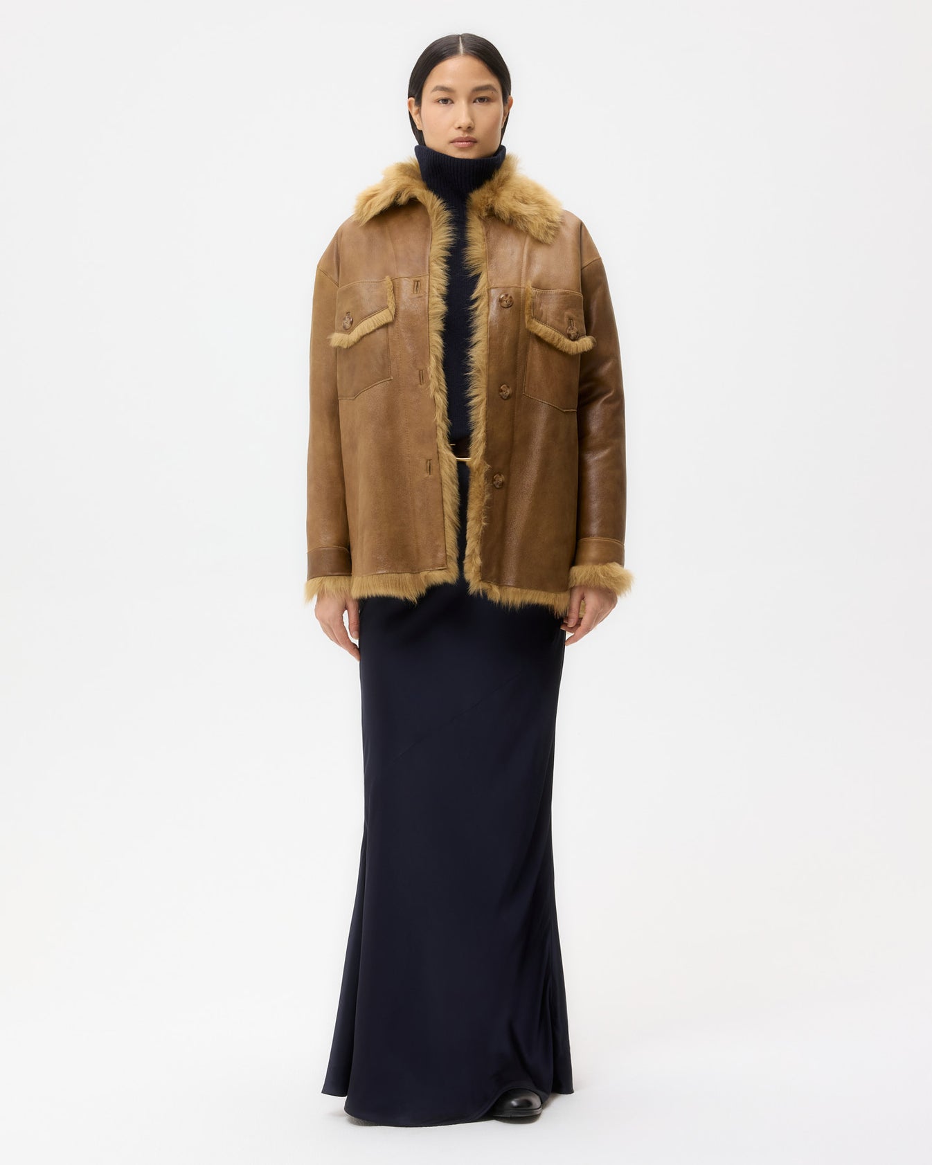 TWP Toasted coconut Aspen Jacket in Shearling view 3