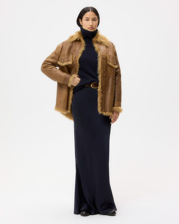 TWP Toasted coconut Aspen Jacket in Shearling view 4