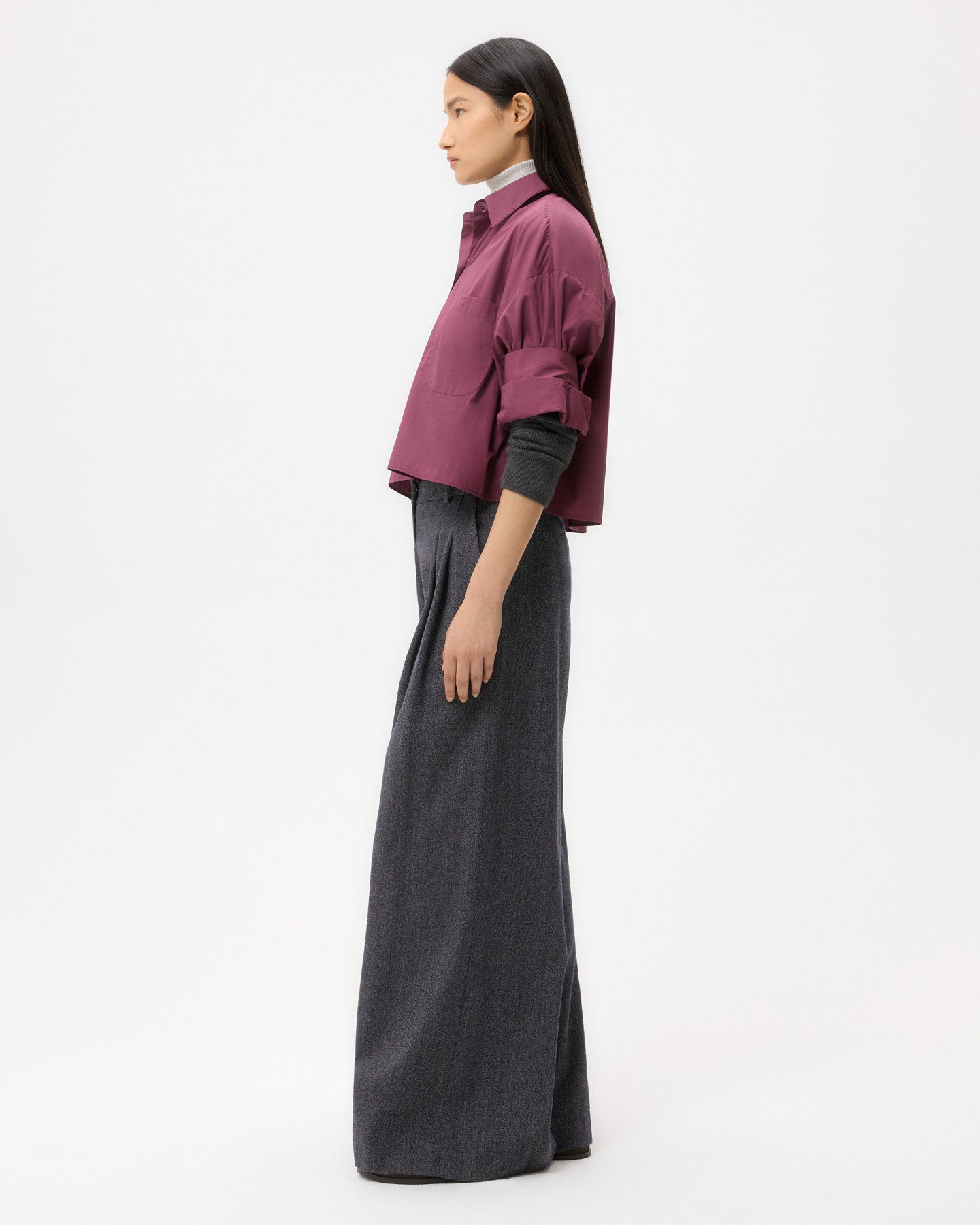TWP Crushed violets Next Ex Shirt in Super Compact Poplin view 4