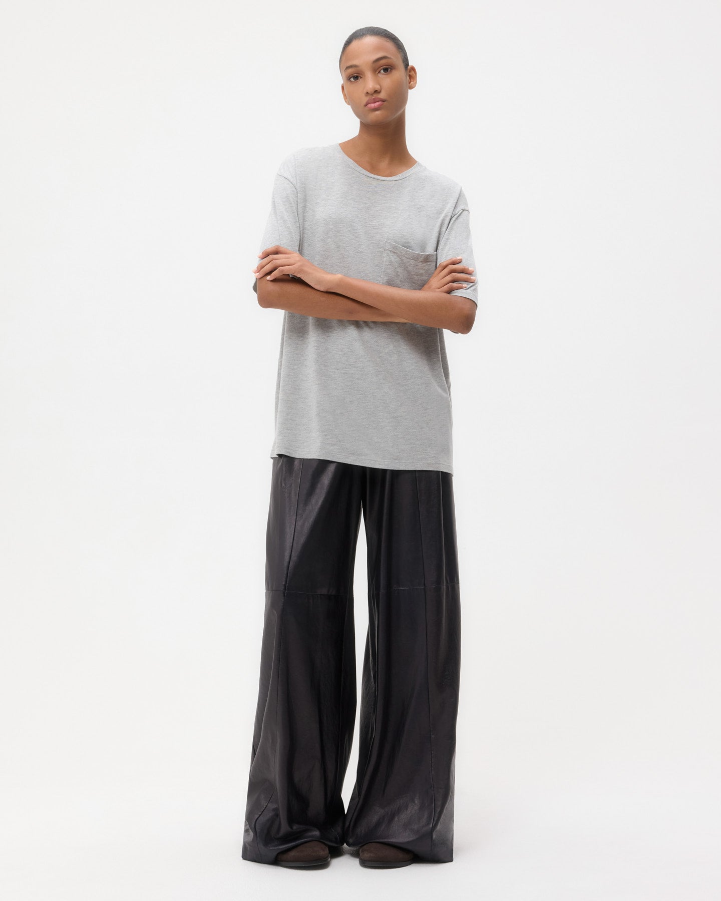 TWP Charcoal Big Boy Tee in Supima Cotton view 1