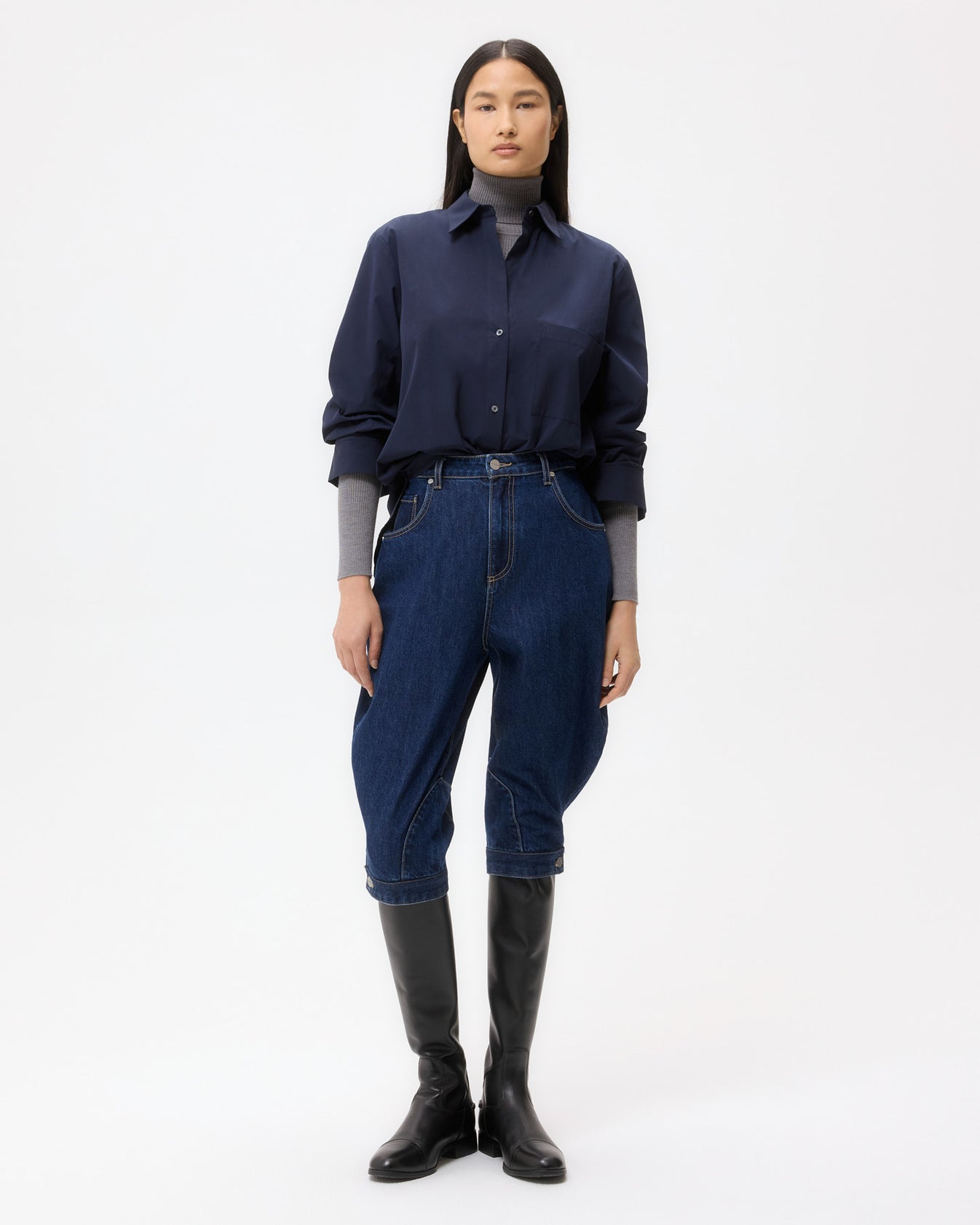 TWP Midnight Next Morning Shirt in Super Compact Poplin view 3