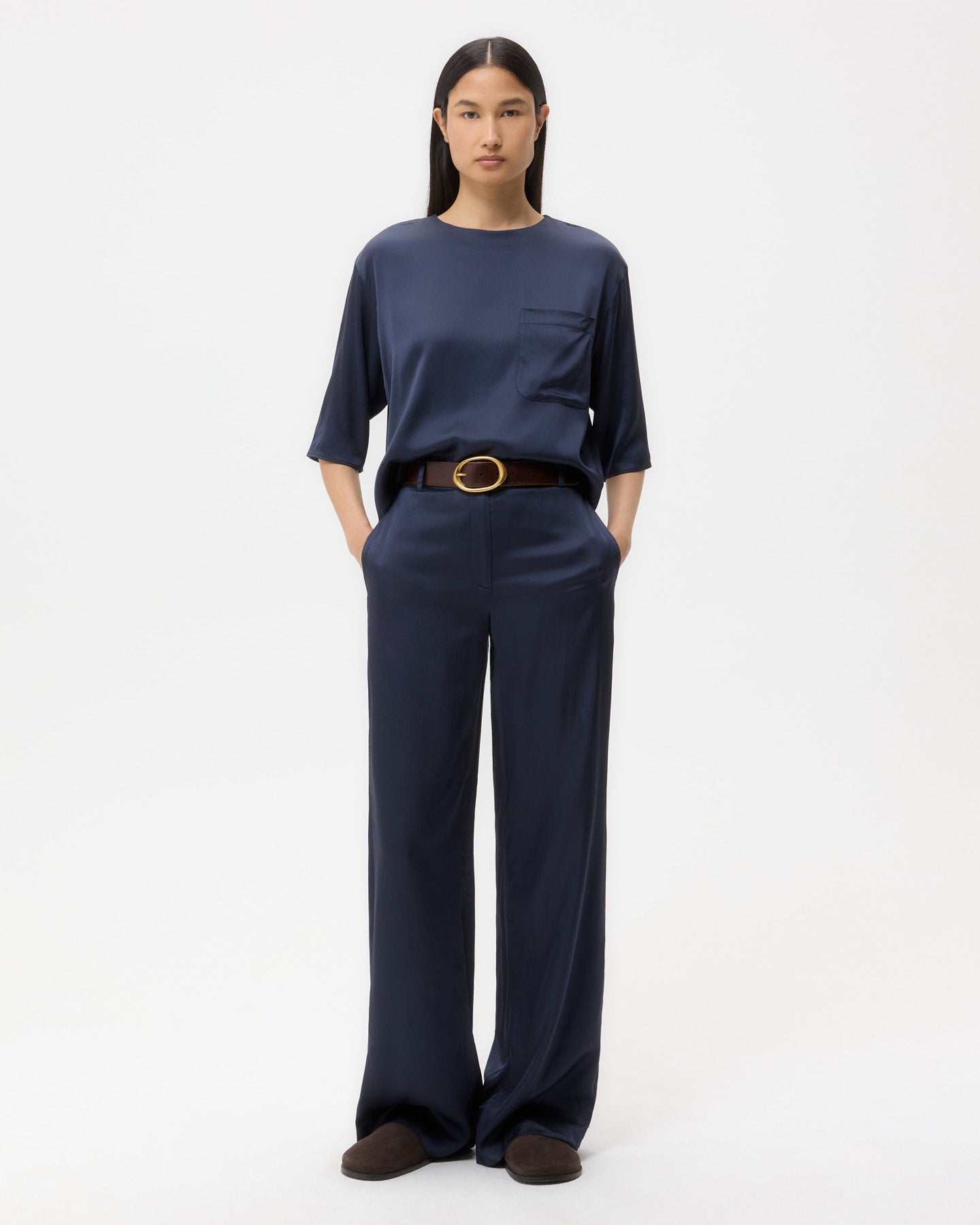 TWP Parisian night Ex T in Hammered Viscose Satin view 3