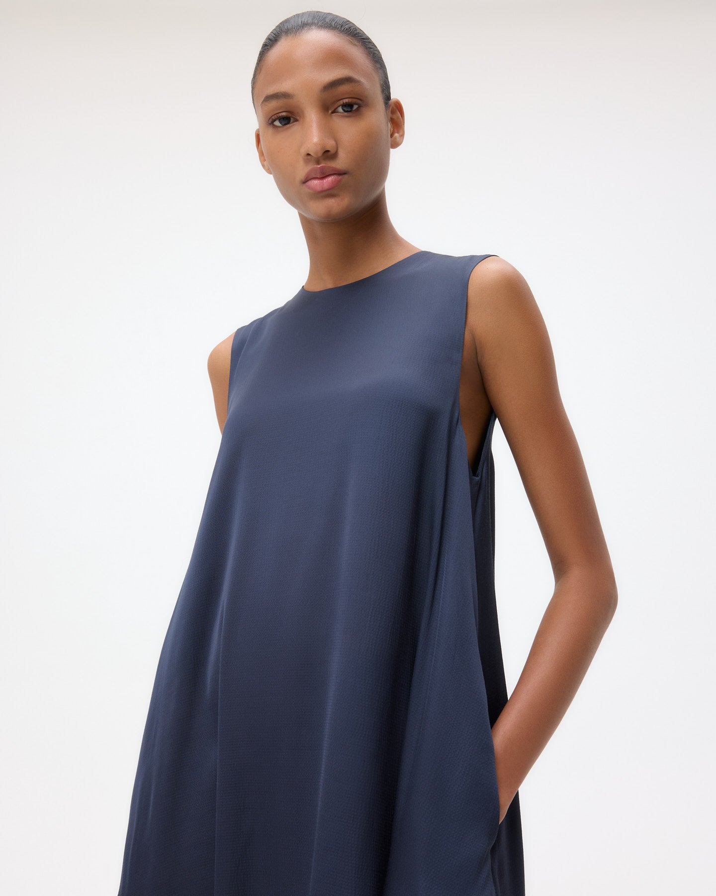 TWP Parisian night Capitol Dress in Hammered Viscose Satin view 3
