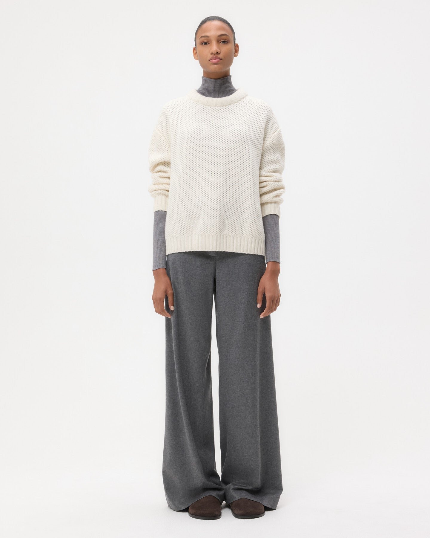 TWP Ivory Waffle Thermal in Cashmere view 6