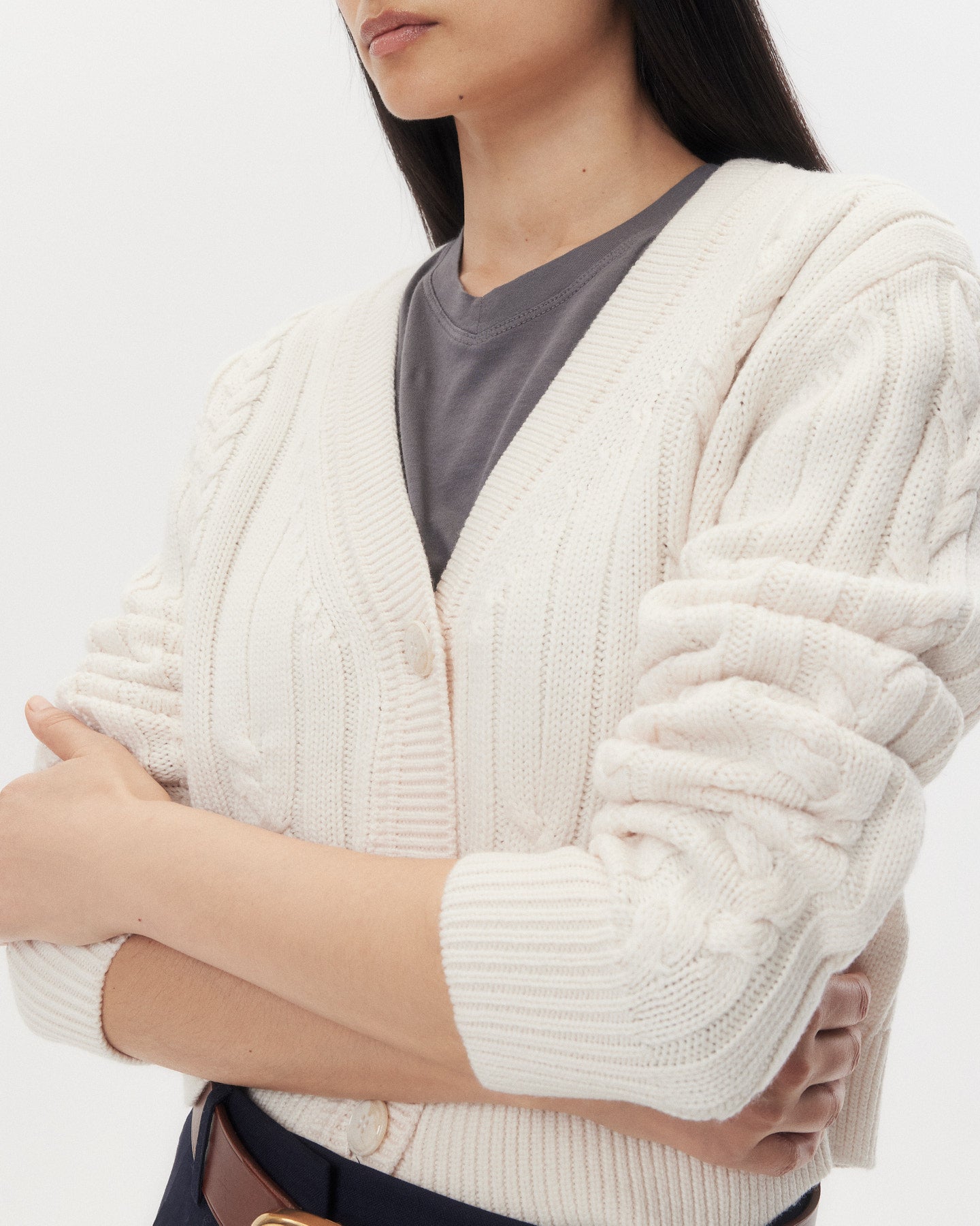 TWP Ivory Hemingway Cardigan in Merino Wool view 1