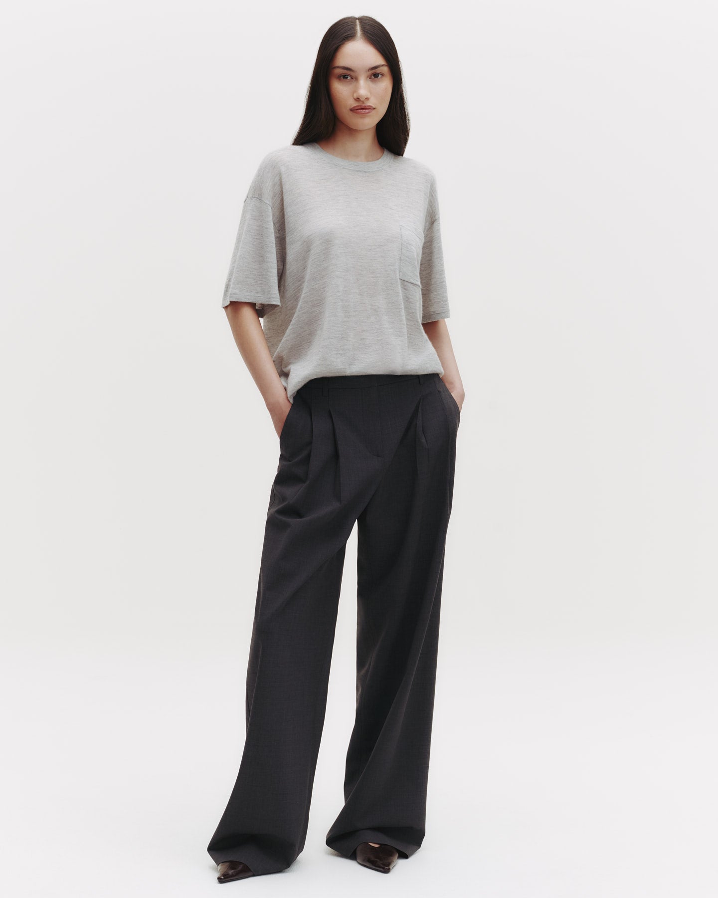 TWP Foggy Knit Big Boy Tee in Skye Cashmere view 5