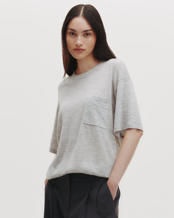TWP Foggy Knit Big Boy Tee in Skye Cashmere view 2